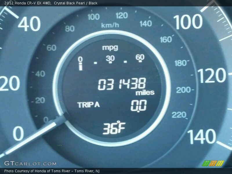 Crystal Black Pearl / Black 2012 Honda CR-V EX 4WD