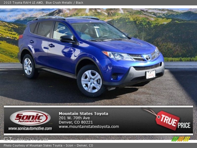 Blue Crush Metallic / Black 2015 Toyota RAV4 LE AWD