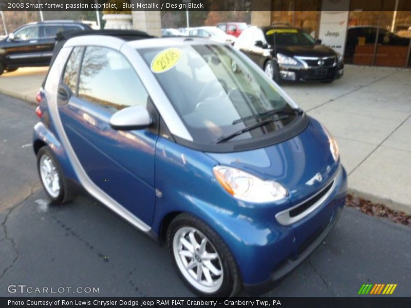 Blue Metallic / Design Black 2008 Smart fortwo passion cabriolet