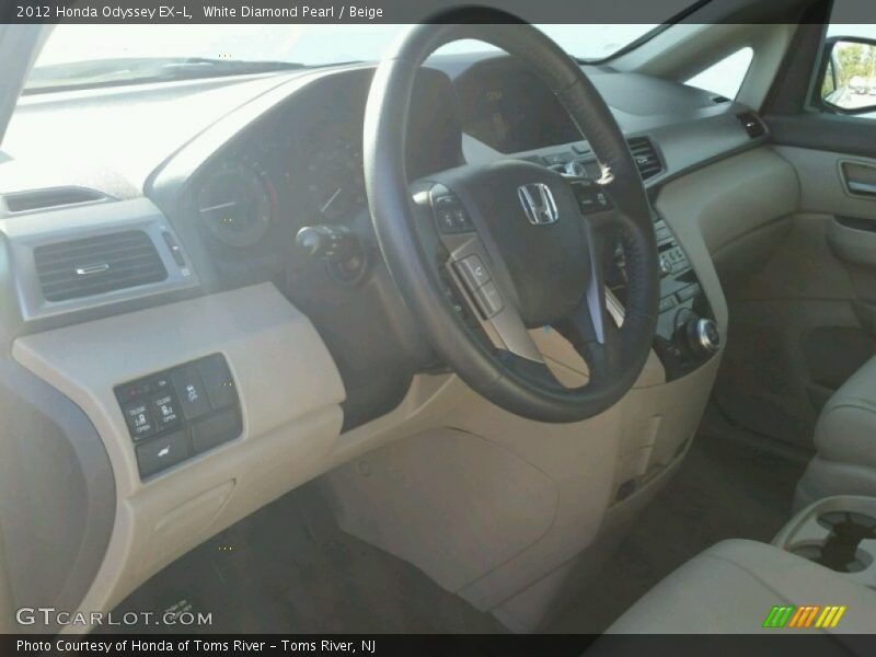 White Diamond Pearl / Beige 2012 Honda Odyssey EX-L