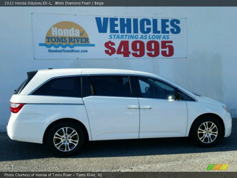 White Diamond Pearl / Beige 2012 Honda Odyssey EX-L