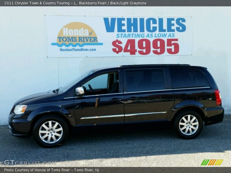 Blackberry Pearl / Black/Light Graystone 2011 Chrysler Town & Country Touring - L