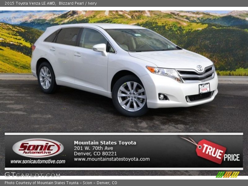 Blizzard Pearl / Ivory 2015 Toyota Venza LE AWD
