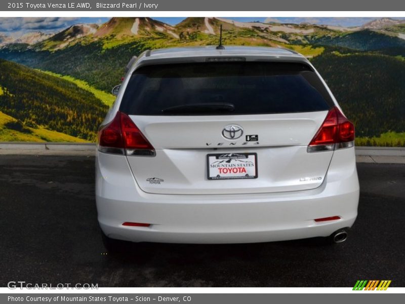 Blizzard Pearl / Ivory 2015 Toyota Venza LE AWD