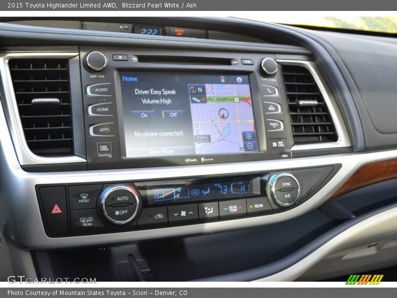 Blizzard Pearl White / Ash 2015 Toyota Highlander Limited AWD