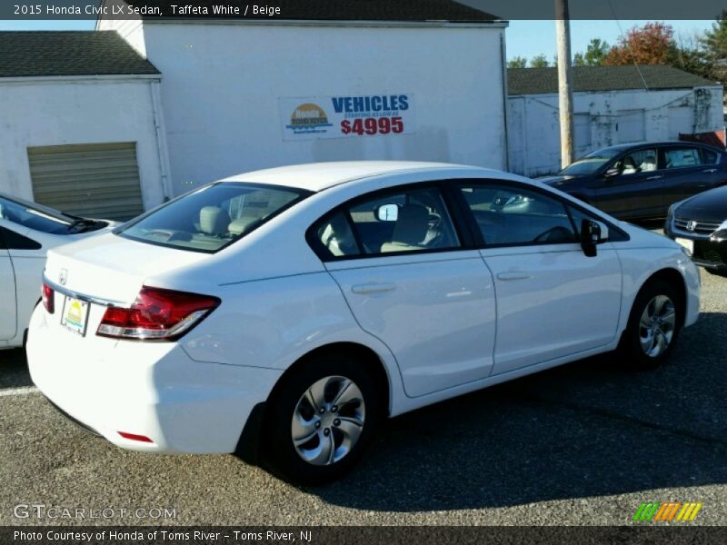 Taffeta White / Beige 2015 Honda Civic LX Sedan