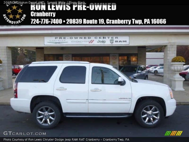 Summit White / Ebony Black 2007 GMC Yukon Denali AWD