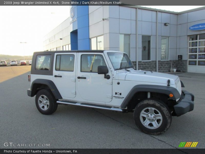 Stone White / Dark Khaki/Medium Khaki 2009 Jeep Wrangler Unlimited X 4x4