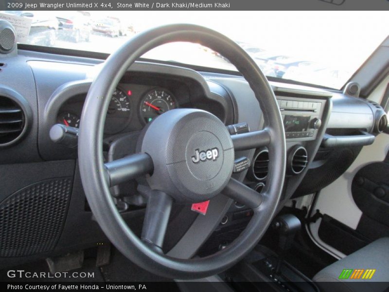 Stone White / Dark Khaki/Medium Khaki 2009 Jeep Wrangler Unlimited X 4x4
