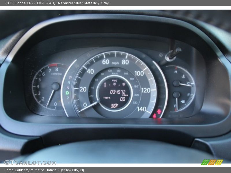 Alabaster Silver Metallic / Gray 2012 Honda CR-V EX-L 4WD