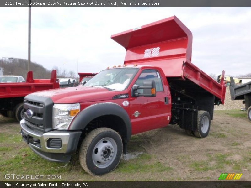 Vermillion Red / Steel 2015 Ford F550 Super Duty XL Regular Cab 4x4 Dump Truck