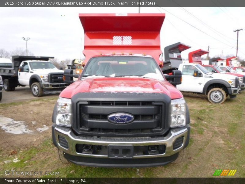 Vermillion Red / Steel 2015 Ford F550 Super Duty XL Regular Cab 4x4 Dump Truck