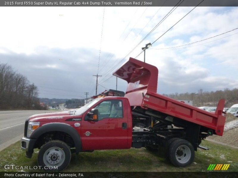 Vermillion Red / Steel 2015 Ford F550 Super Duty XL Regular Cab 4x4 Dump Truck
