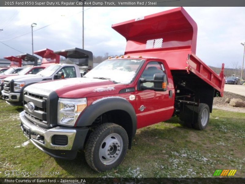 Vermillion Red / Steel 2015 Ford F550 Super Duty XL Regular Cab 4x4 Dump Truck