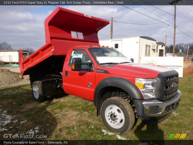 Vermillion Red / Steel 2015 Ford F550 Super Duty XL Regular Cab 4x4 Dump Truck