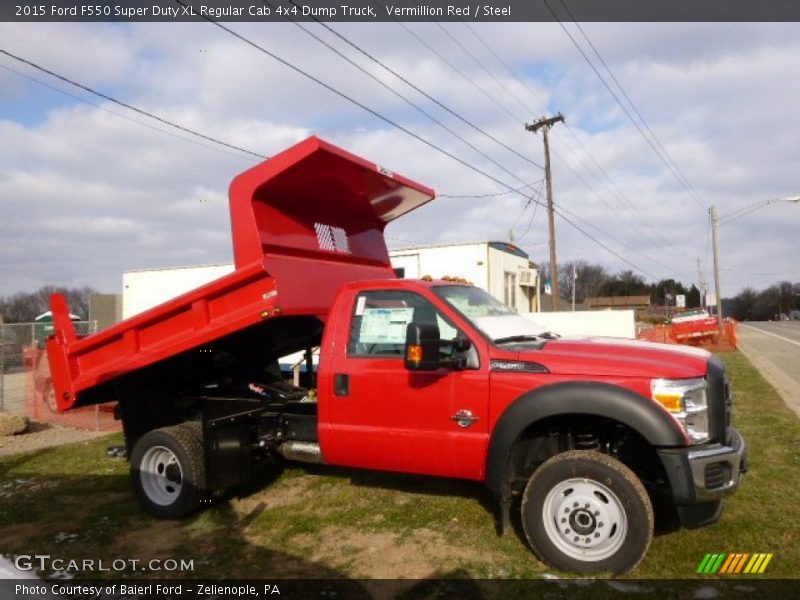  2015 F550 Super Duty XL Regular Cab 4x4 Dump Truck Vermillion Red