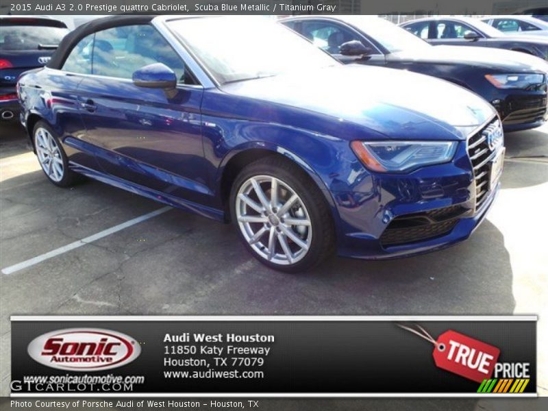 Scuba Blue Metallic / Titanium Gray 2015 Audi A3 2.0 Prestige quattro Cabriolet