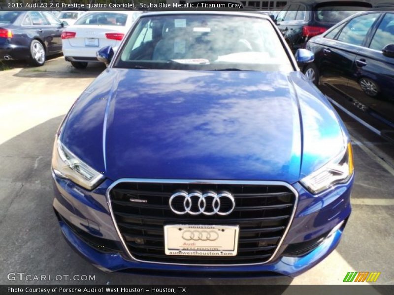 Scuba Blue Metallic / Titanium Gray 2015 Audi A3 2.0 Prestige quattro Cabriolet