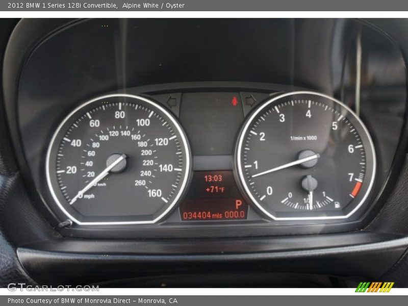 Alpine White / Oyster 2012 BMW 1 Series 128i Convertible