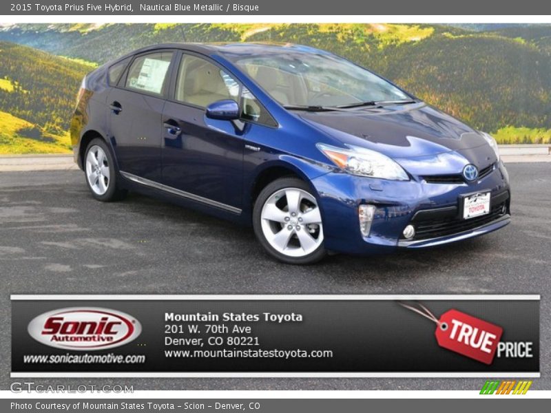 Nautical Blue Metallic / Bisque 2015 Toyota Prius Five Hybrid