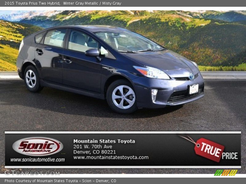 Winter Gray Metallic / Misty Gray 2015 Toyota Prius Two Hybrid