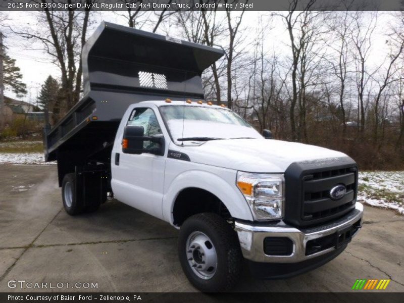Oxford White / Steel 2015 Ford F350 Super Duty XL Regular Cab 4x4 Dump Truck