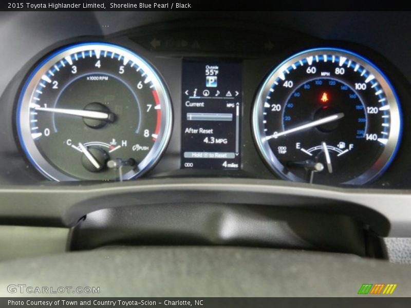 Shoreline Blue Pearl / Black 2015 Toyota Highlander Limited