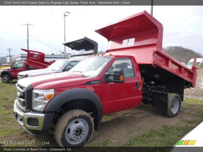 Front 3/4 View of 2015 F450 Super Duty XL Regular Cab Dump Truck 4x4