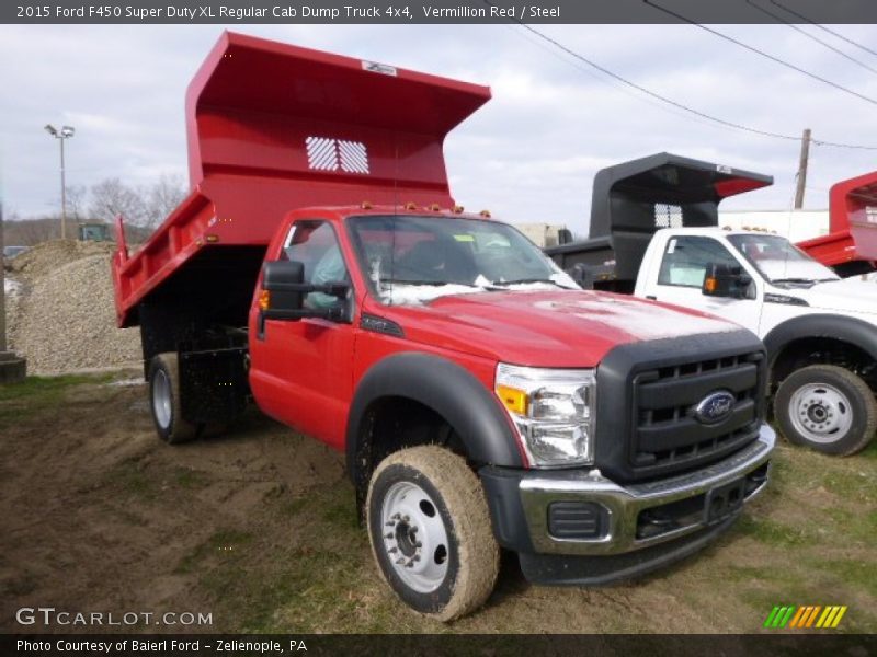 Vermillion Red / Steel 2015 Ford F450 Super Duty XL Regular Cab Dump Truck 4x4