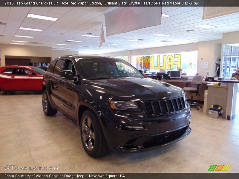 Brilliant Black Crystal Pearl / SRT Red Vapor Black/Red 2015 Jeep Grand Cherokee SRT 4x4 Red Vapor Edition