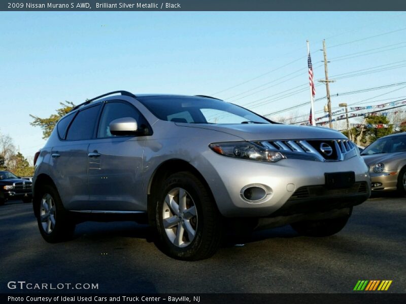 Brilliant Silver Metallic / Black 2009 Nissan Murano S AWD