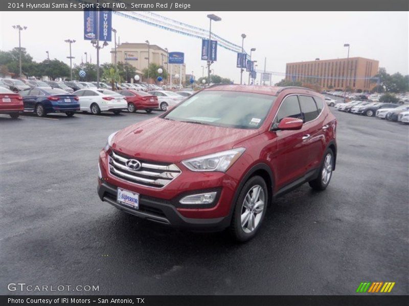Serrano Red / Beige 2014 Hyundai Santa Fe Sport 2.0T FWD