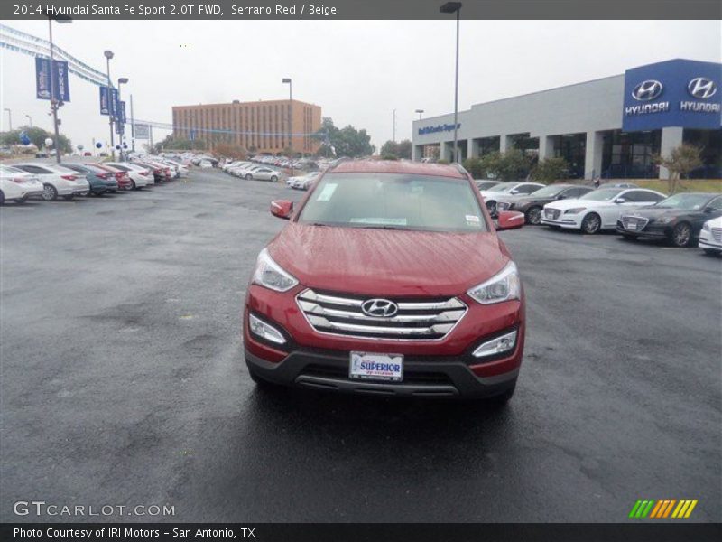 Serrano Red / Beige 2014 Hyundai Santa Fe Sport 2.0T FWD