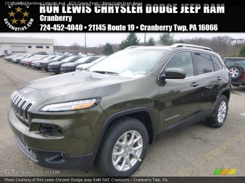 ECO Green Pearl / Black/Light Frost Beige 2015 Jeep Cherokee Latitude 4x4