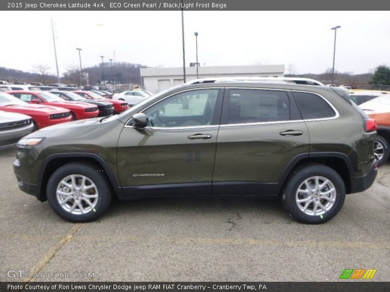 ECO Green Pearl / Black/Light Frost Beige 2015 Jeep Cherokee Latitude 4x4