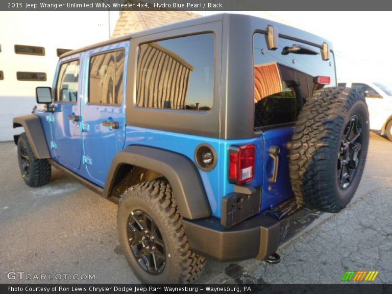 Hydro Blue Pearl / Black 2015 Jeep Wrangler Unlimited Willys Wheeler 4x4
