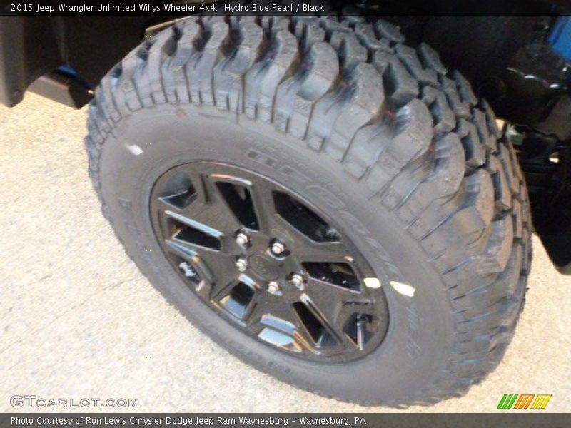 Hydro Blue Pearl / Black 2015 Jeep Wrangler Unlimited Willys Wheeler 4x4