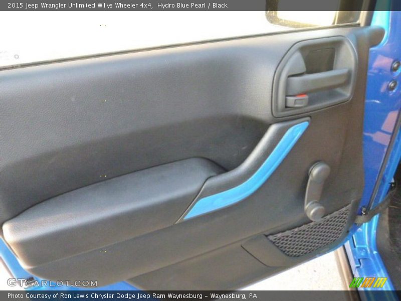 Hydro Blue Pearl / Black 2015 Jeep Wrangler Unlimited Willys Wheeler 4x4