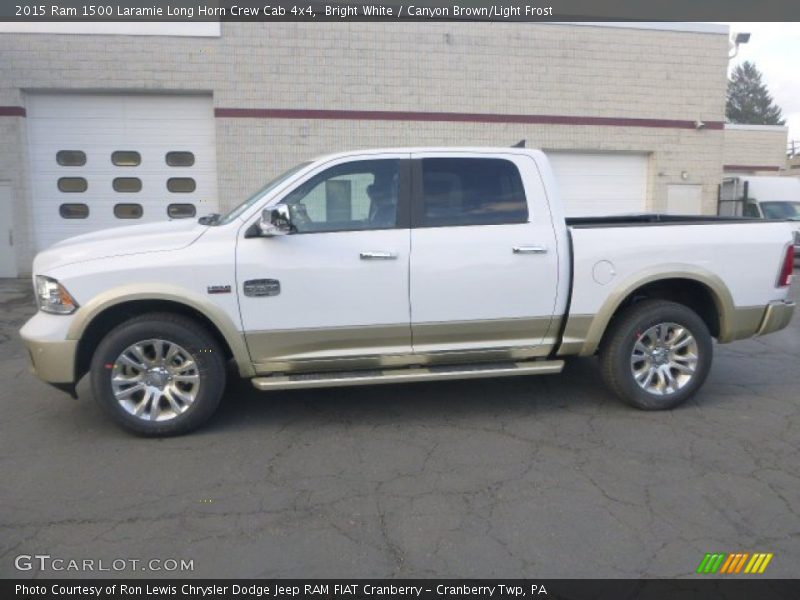 Bright White / Canyon Brown/Light Frost 2015 Ram 1500 Laramie Long Horn Crew Cab 4x4