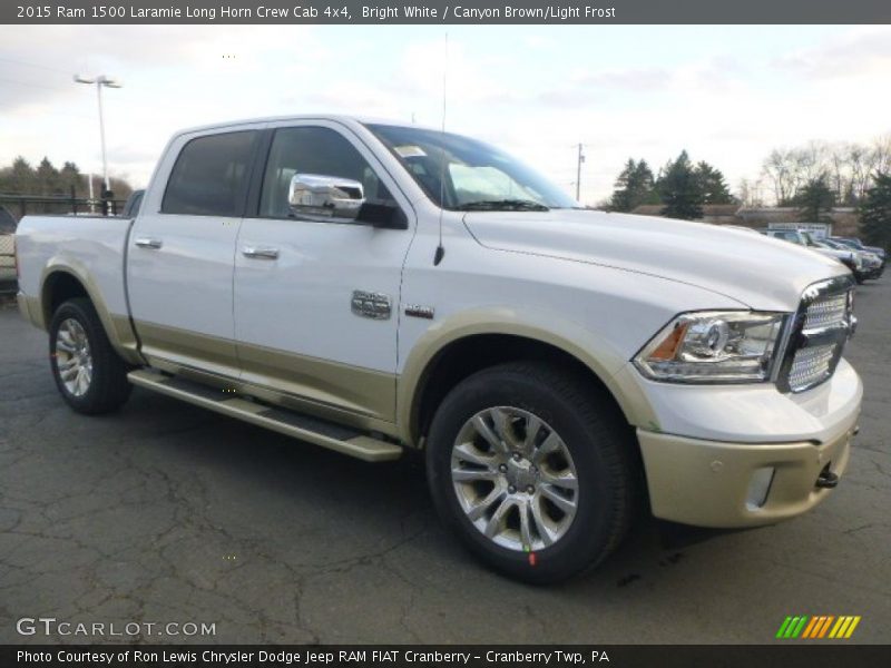 Bright White / Canyon Brown/Light Frost 2015 Ram 1500 Laramie Long Horn Crew Cab 4x4