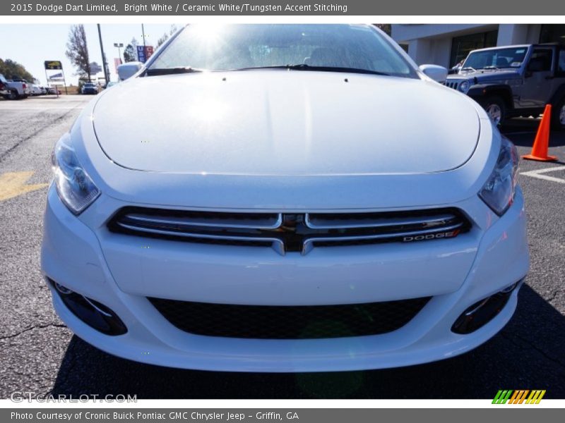Bright White / Ceramic White/Tungsten Accent Stitching 2015 Dodge Dart Limited