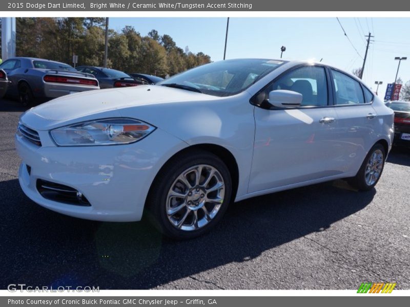 Bright White / Ceramic White/Tungsten Accent Stitching 2015 Dodge Dart Limited