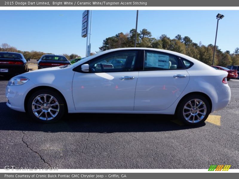Bright White / Ceramic White/Tungsten Accent Stitching 2015 Dodge Dart Limited