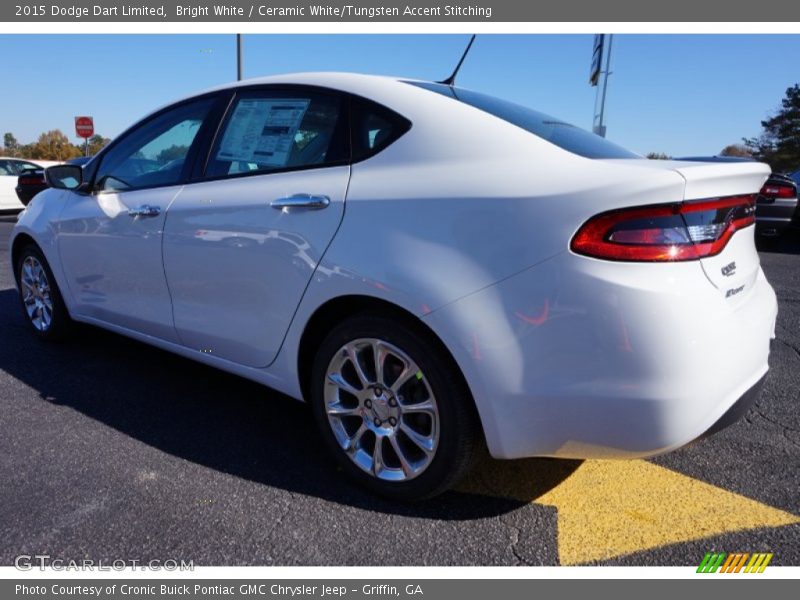 Bright White / Ceramic White/Tungsten Accent Stitching 2015 Dodge Dart Limited