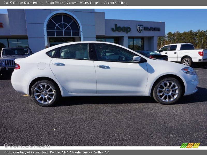 Bright White / Ceramic White/Tungsten Accent Stitching 2015 Dodge Dart Limited
