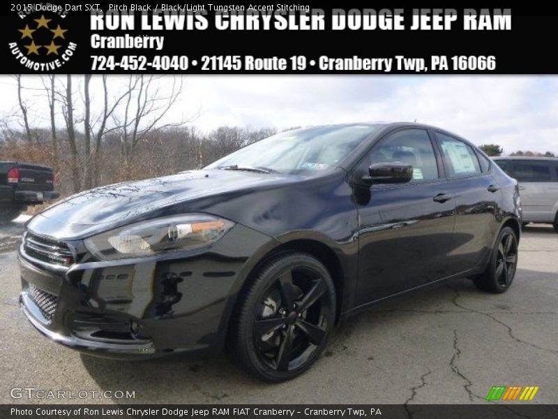 Pitch Black / Black/Light Tungsten Accent Stitching 2015 Dodge Dart SXT