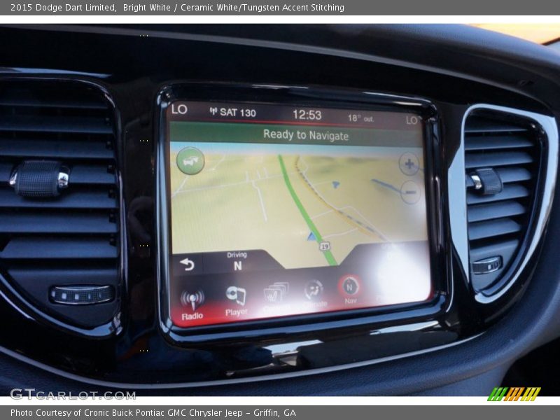 Bright White / Ceramic White/Tungsten Accent Stitching 2015 Dodge Dart Limited