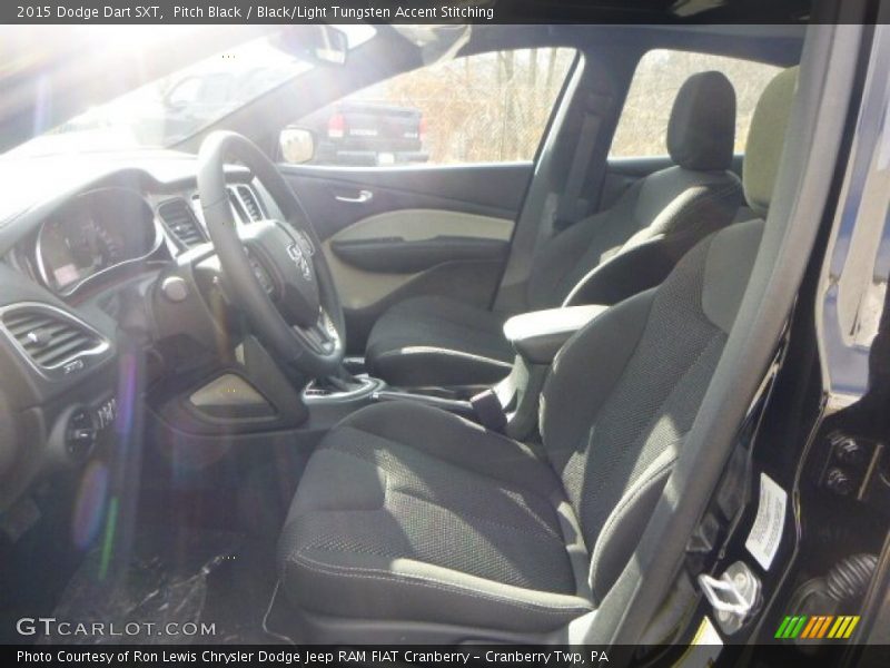 Pitch Black / Black/Light Tungsten Accent Stitching 2015 Dodge Dart SXT