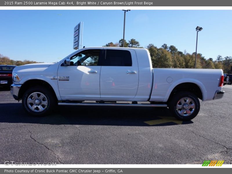 Bright White / Canyon Brown/Light Frost Beige 2015 Ram 2500 Laramie Mega Cab 4x4