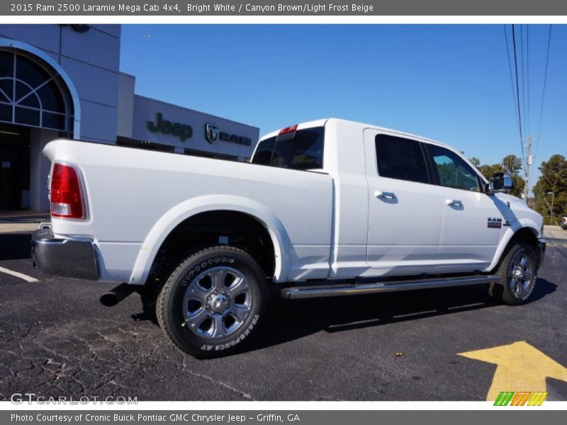 Bright White / Canyon Brown/Light Frost Beige 2015 Ram 2500 Laramie Mega Cab 4x4